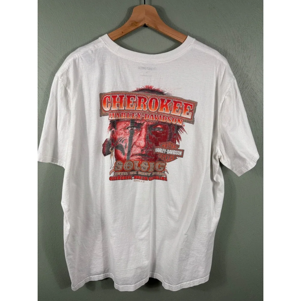 Harley Davidson T-Shirt 2XL‎ White Graphic Print Short Sleeve Men's Motorcycle
